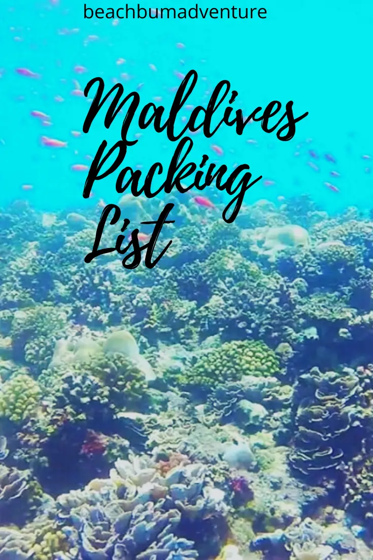 Pinterest Graphic for Maldives Packing List pin for later
