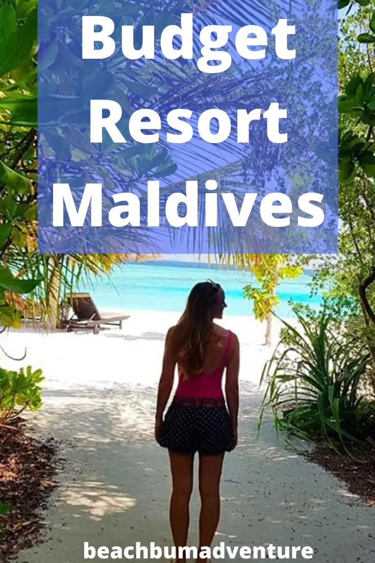Pinterest graphic for budget Maldives resort Kihaa