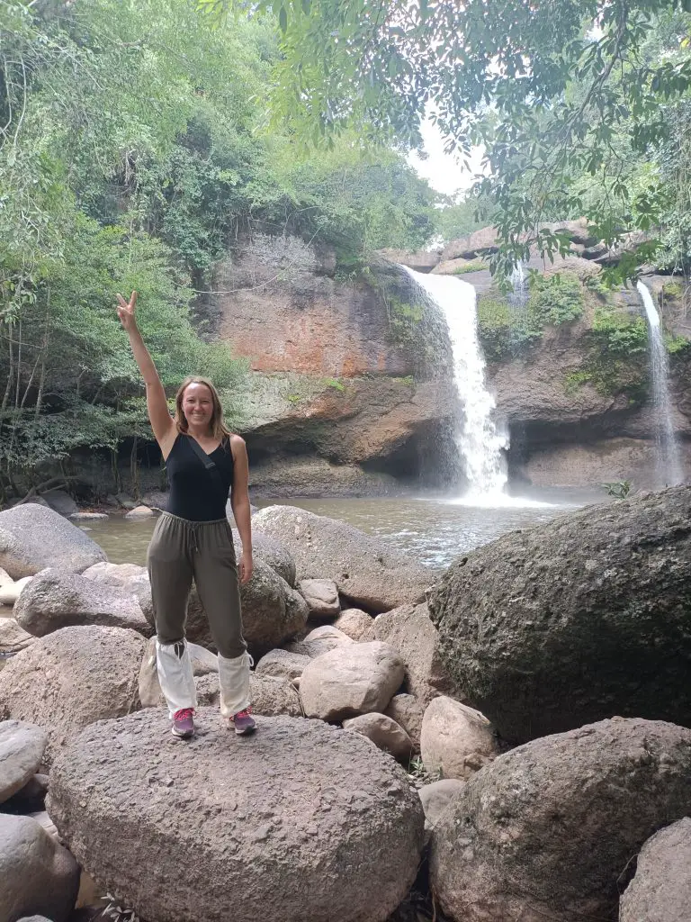 Photo of me inside Khao Yai National Park at a waterfall