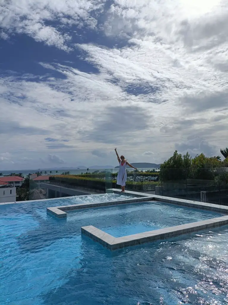 photo of me standing by the pool of Bluesotel SMART to show where to stay in ao nang