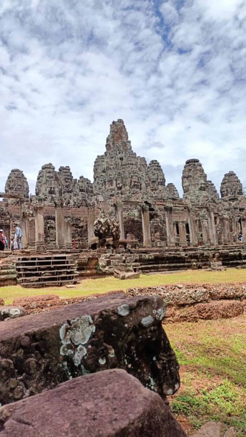 an image of angkor wat in Siem Reap of stones and ancient Hindu temple